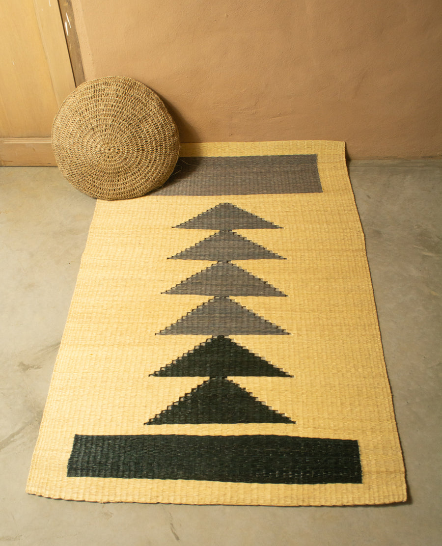 Contemporary palm weaving, beautiful as a wall hanging  or mat.
